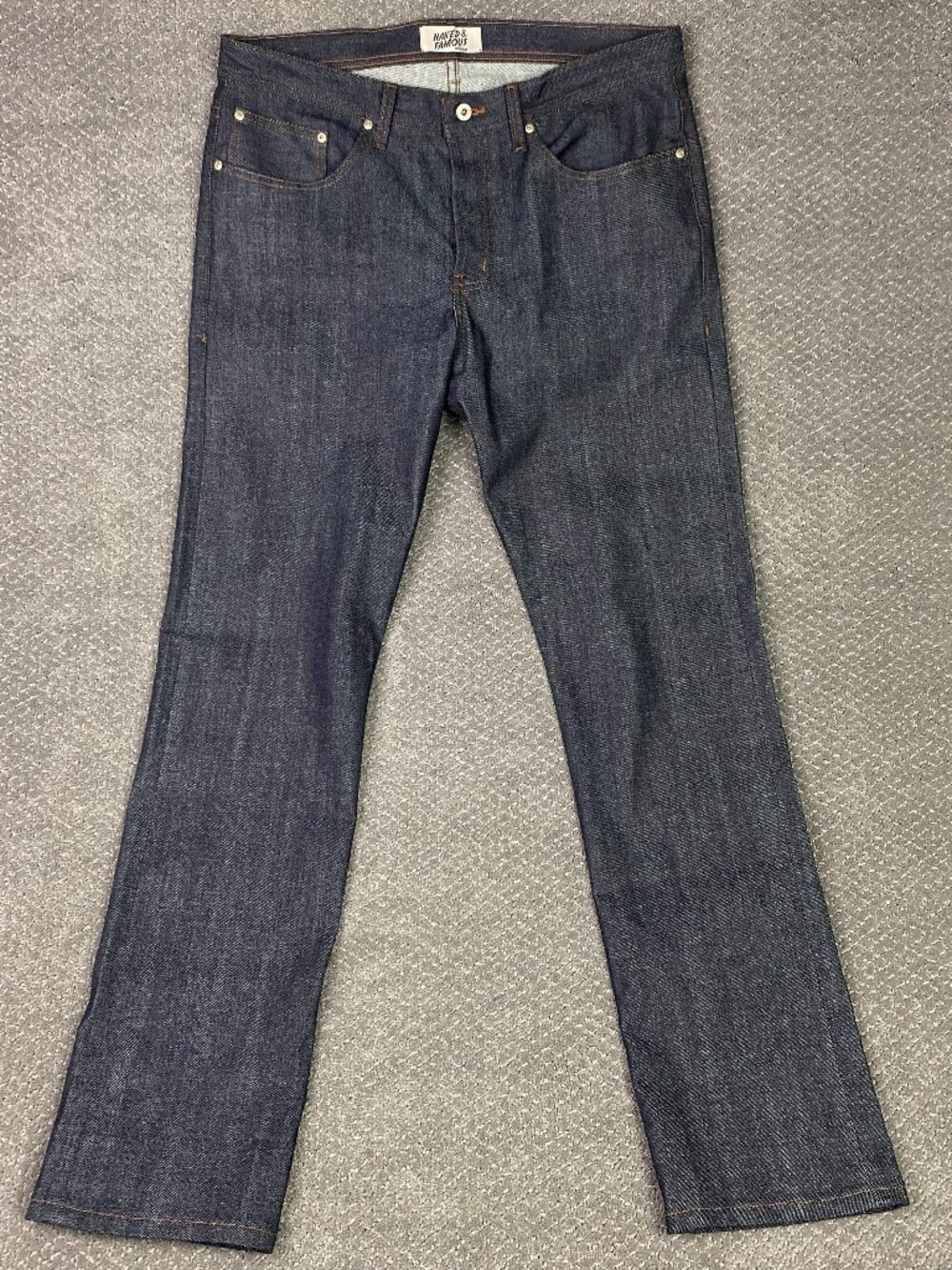 Naked & Famous Stretch Selvedge Denim Jeans Mens 36 Fit 38x35 Weird Guy Button